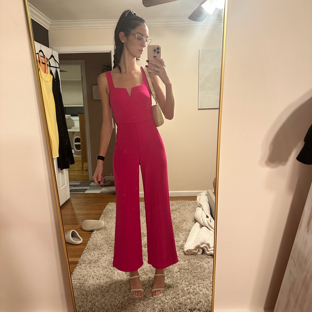 Express Pink Jumpsuit Wide Leg Sleeveless